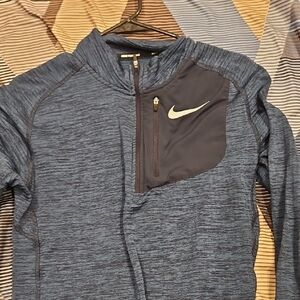 Nike Heathered Blue Quarter-Zip Jacket